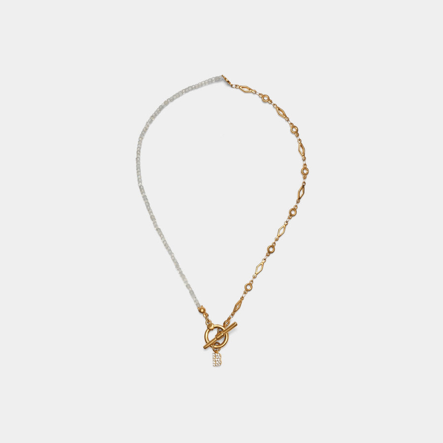 Initial Labradorite Chain Necklace