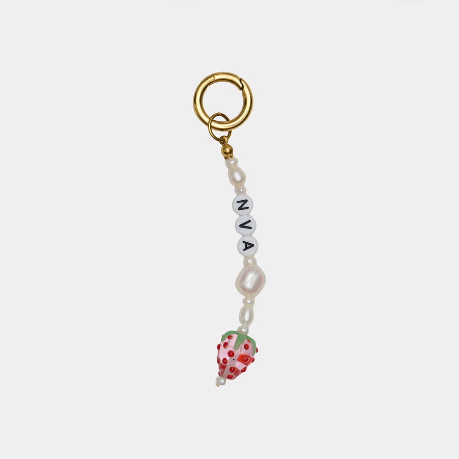Personalized Strawberry Pearl Charm