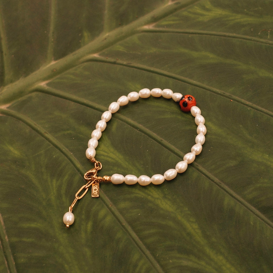 Ladybird Pearl Anklet