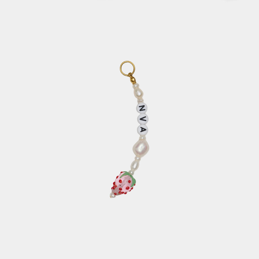 Personalized Strawberry Pearl Charm