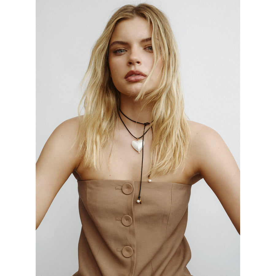 Shelly Heart Wrap Necklace