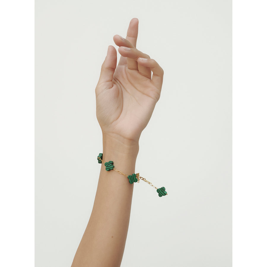 Green Clover Chain Bracelet
