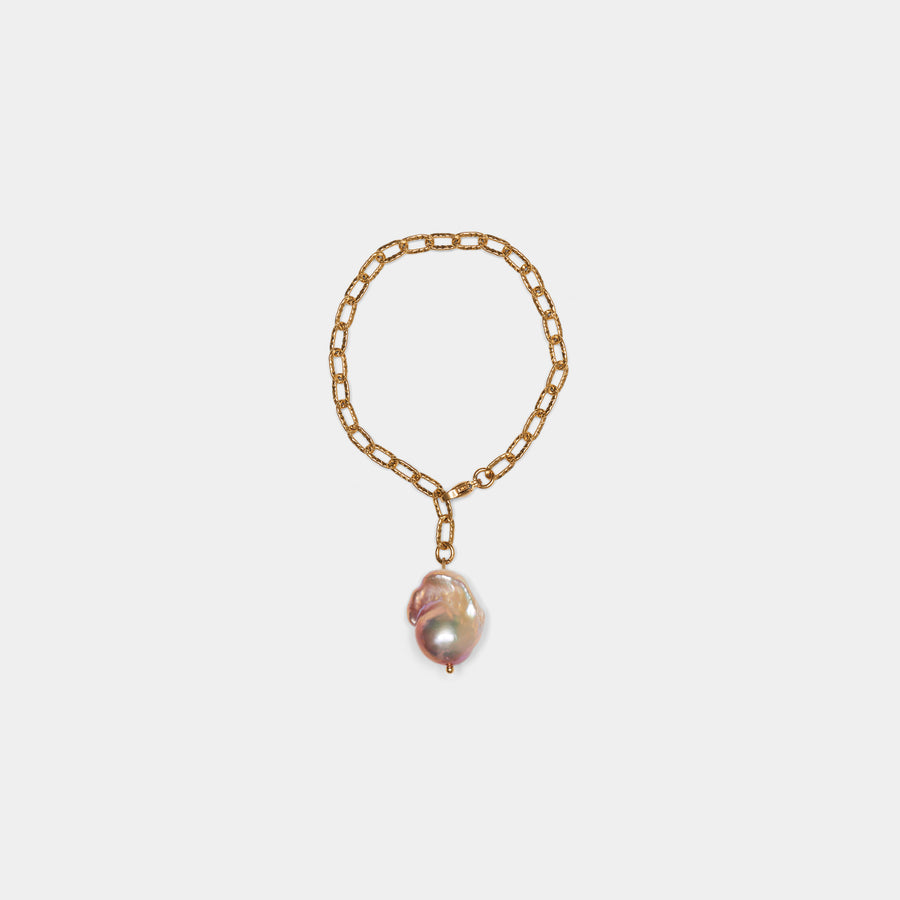 Adjustable Pink Baroque Chain Bracelet