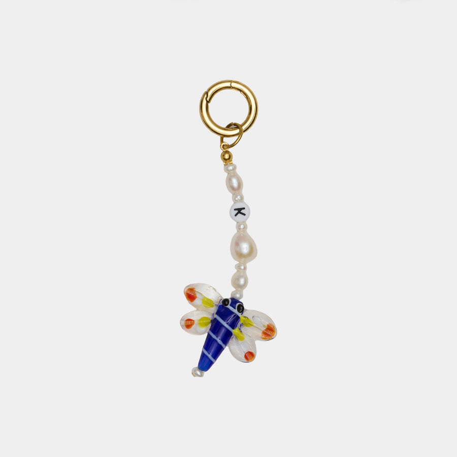 Personalized Dragonfly Pearl Charm