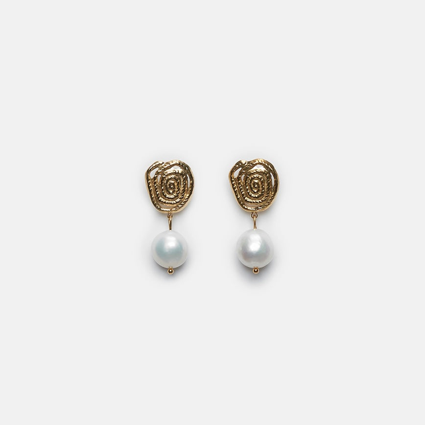 Spiral Pearl Earrings