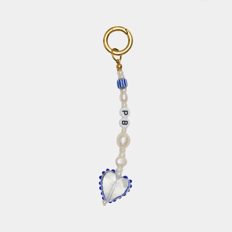 Personalized Mykonos Heart Pearl Charm