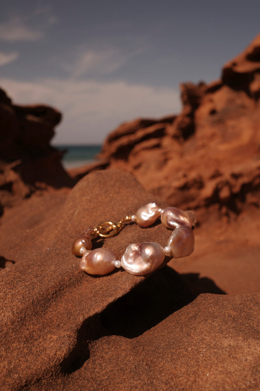 Pink Large Baroque Bracelet