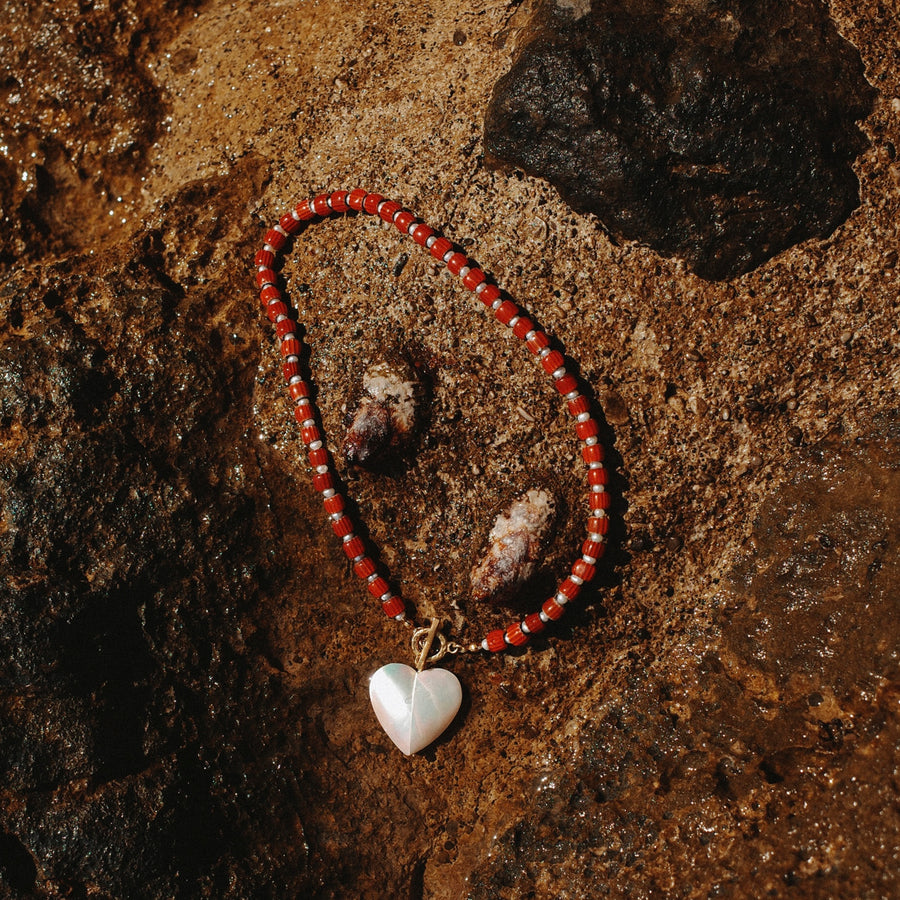 Red Boheme Heart Necklace