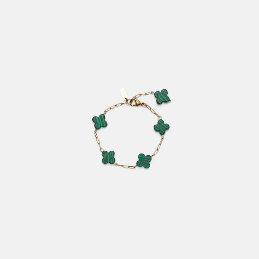 Green Clover Chain Bracelet