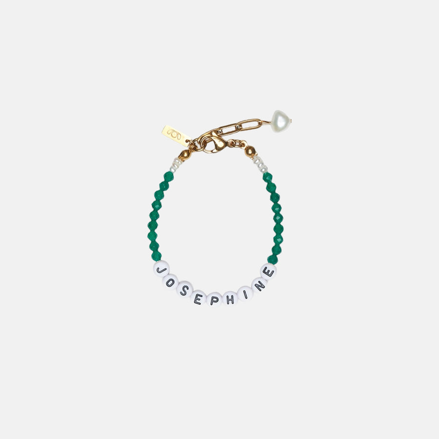 Personalized Green Agate Bracelet