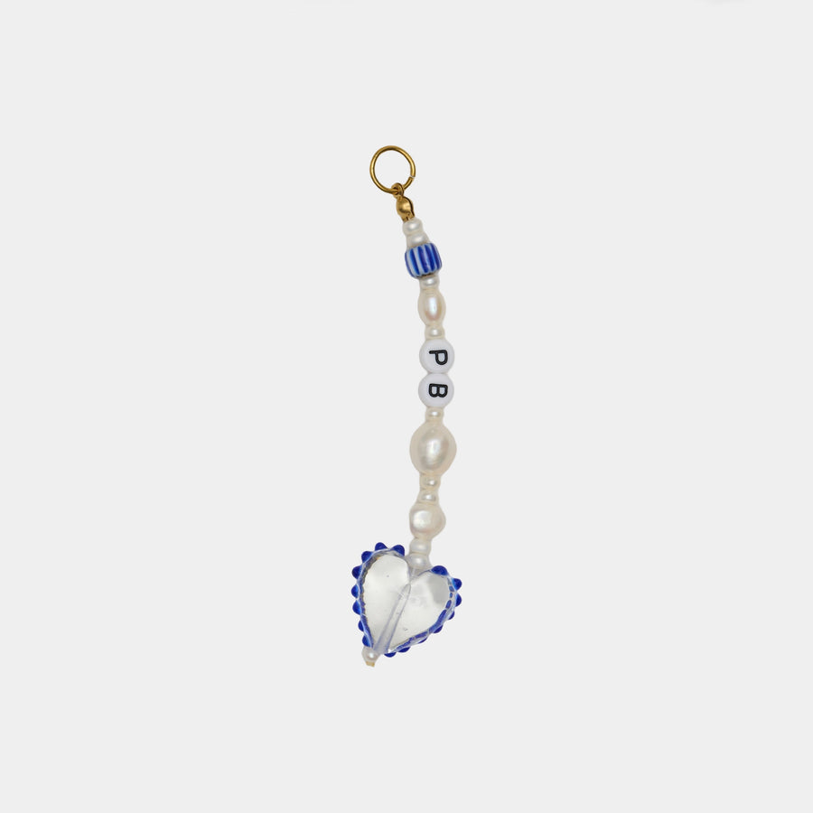 Personalized Mykonos Heart Pearl Charm