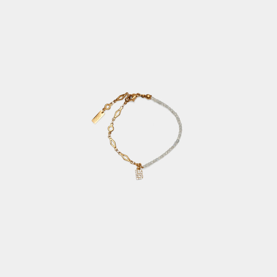 Initial Labradorite Chain Bracelet