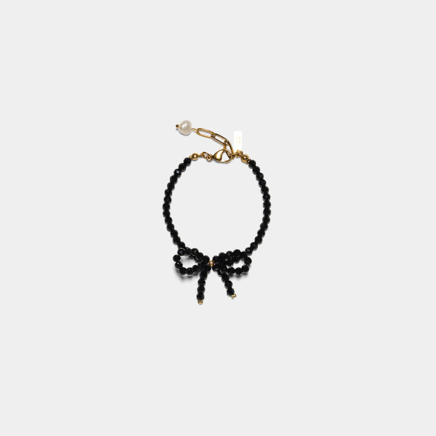 Black Crystal Bow Bracelet