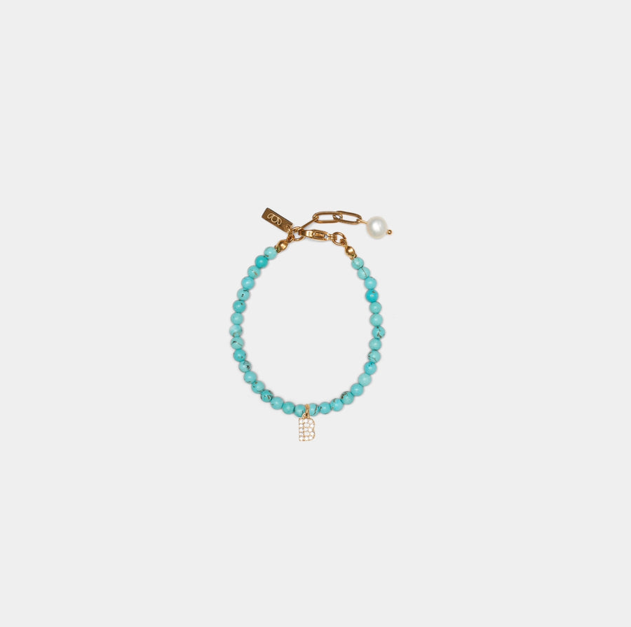 Initial Turquoise Bracelet