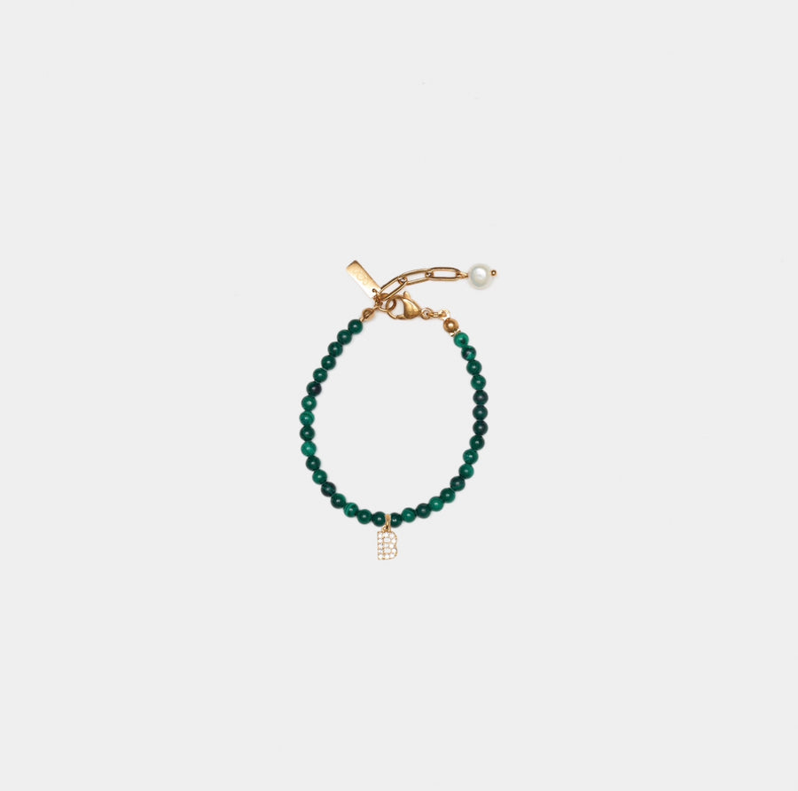 Initial Malachite Bracelet