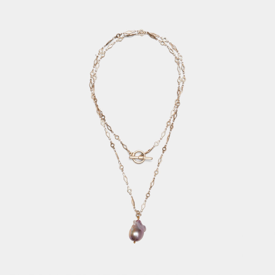 Pink Baroque Wrap Chain Necklace