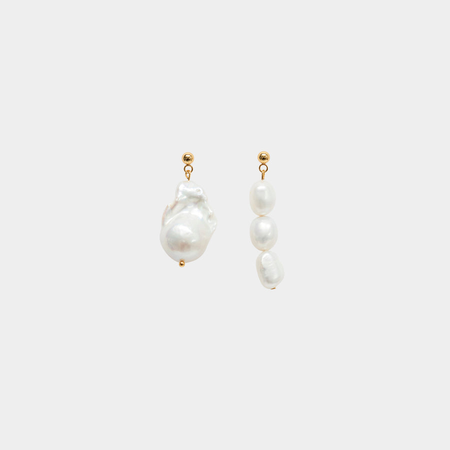 asymmetric baroque pearl mix fülbevaló