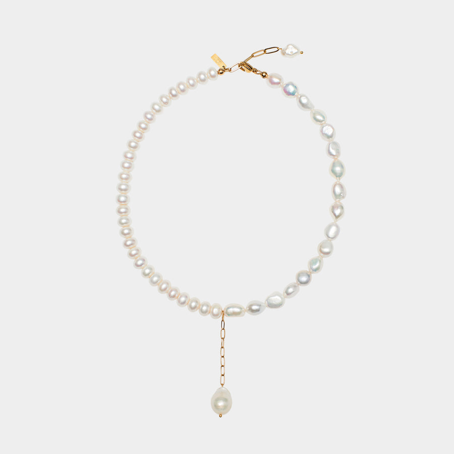 Pearl Mix Choker with Pearl Drop
